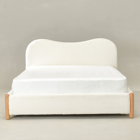 Dorothy Bed Frame with Headboard-White Modern Bed Frame | Platform Beds | Kinwell Furniture | Bedroom Bed Headboard