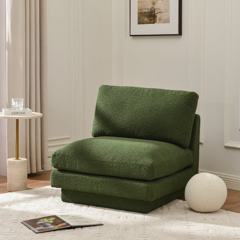 Montyne Bouclé Armless Chair - Comfortable Accent Chair | Side Chairs for Living Room | Kinwell Furniture | Oversize Accent Chairs & Large Accent Chairs