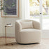 Ashlie Linen Swivel Barrel Chair - Ivory Modern Swivel Chair | Swivel Accent Chairs | Kinwell Furniture | Swivel Armchairs