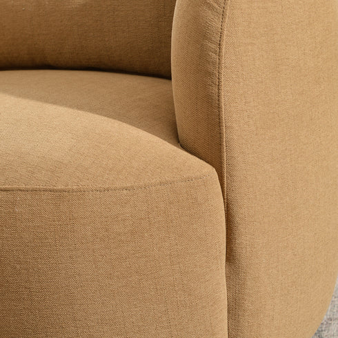 Ashlie Chenille Swivel Barrel Chair - Brown Modern Swivel Chair | Swivel Accent Chairs | Kinwell Furniture | Swivel Armchairs