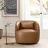 Ashlie Faux Leather Swivel Chair - Camel Modern Swivel Chair | Faux Leather Armchairs | Kinwell Furniture | Swivel Accent Chairs