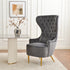 Letitia Velvet Wingback Accent Chair - Gray Accent Chair | Decorative Accent Chairs | Kinwell Furniture | Modern Accent Chairs