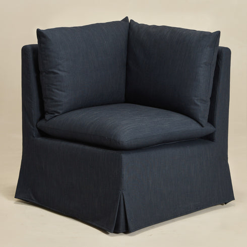 Nelly Performance Corner Banquette Chair - Indigo Modern Corner Banquette Chair | Corner Banquette Seating | Kinwell Furniture | Modular Dining Banquette