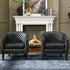 Logan Faux Leather Tufted Club Chair - Black Accent Chair | Decorative Accent Chairs | Kinwell Furniture | Modern Accent Chairs
