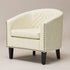 Logan Faux Leather Tufted Club Chair - Cream Accent Chair | Decorative Accent Chairs | Kinwell Furniture | Modern Accent Chairs