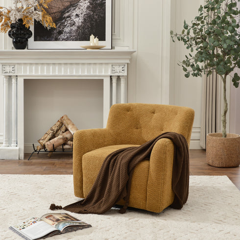 Vestie Chenille Swivel Barrel Chair - Swivel Side Chair | Stylish Swivel Chairs | Kinwell Furniture | Swivel Chairs for Living Room