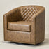 Logan Faux Leather Tufted Swivel Club Chair - Modern Swivel Chair | Swivel Accent Chairs | Kinwell Furniture | Swivel Armchairs