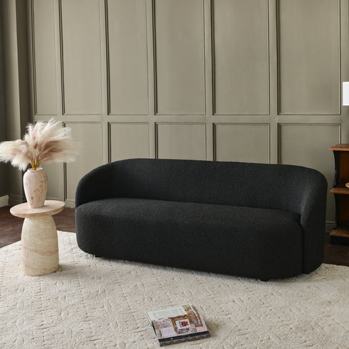 Everitte Bouclé 3-Seater Sofa - Black 3 Seater Sofa | Three Seater Couch | Kinwell Furniture | Modern 3 Seater Sofas
