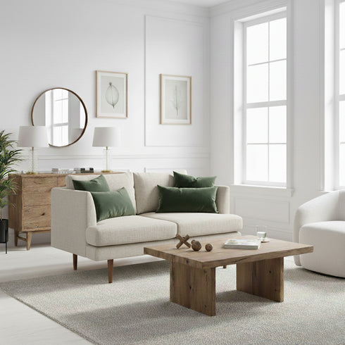 Gray Upholstered Loveseat – Albert Loveseat Sofa | 2-Seater Couch | Kinwell Furniture | Mid-Century Modern, Timeless Design