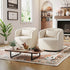 Ashlie Linen Swivel Barrel Chair - Ivory Modern Swivel Chair | Swivel Accent Chairs | Kinwell Furniture | Swivel Armchairs