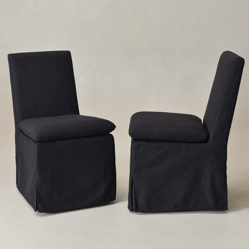 Diane Slipcover Performance Dining Chair with Casters - Upholstered Dining Chair | Modern Dining Chairs | Kinwell Furniture | Performance Fabric Dining Chairs