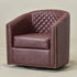 Logan Faux Leather Tufted Swivel Club Chair - Red Modern Swivel Chair | Swivel Accent Chairs | Kinwell Furniture | Swivel Armchairs