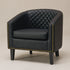 Logan Faux Leather Tufted Club Chair - Black Accent Chair | Decorative Accent Chairs | Kinwell Furniture | Modern Accent Chairs