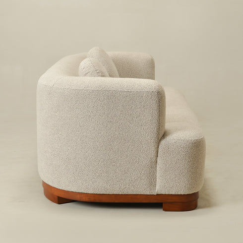 Otto Bouclé Loveseat in Taupe – Modern Boucle 2 Seater Sofa | Small Apartment Sofa | Cozy Loveseat Couch | Kinwell Furniture