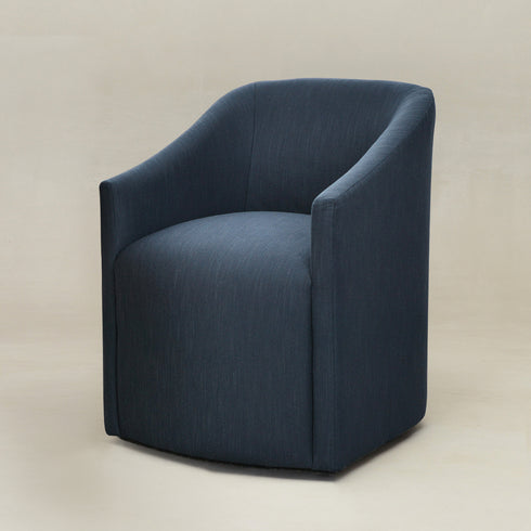 Rafa Performance Dining Chair with Casters �Rolling Armchair for Dining Room | Dining Chairs with Casters | Kinwell Furniture | Performance Fabric Upholstery