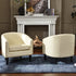 Logan Faux Leather Tufted Club Chair - Cream Accent Chair | Decorative Accent Chairs | Kinwell Furniture | Modern Accent Chairs