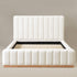 Agnes Linen Platform Bed - Beige / Gray Upholstered Bed | Queen & King Platform Beds | Kinwell Furniture | Modern Linen Bed Frames