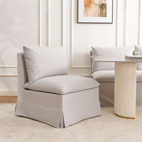 Nelly Performance Dining Chair - Light Gray Modern Dining Chair | Dining Chairs | Kinwell Furniture | Upholstered Dining Chairs