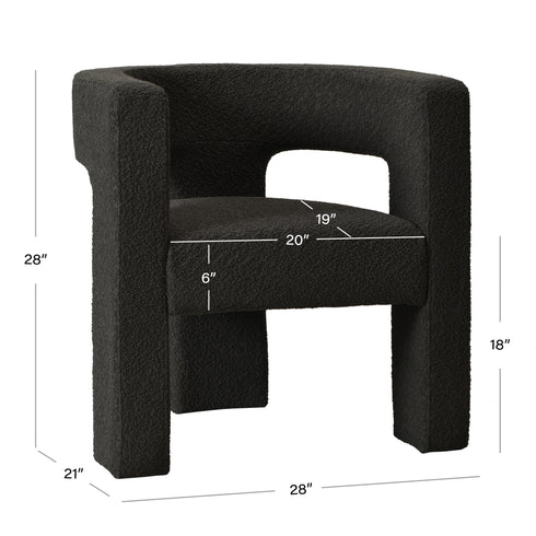 Herbert Modern Bouclé Armchair - Dark Gray Accent Chair | Decorative Accent Chairs | Kinwell Furniture | Modern Accent Chairs