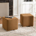 Bouclé Square Ottoman – Brown Modern Footstool | Small Upholstered Ottomans | Kinwell Furniture | Minimalist Cube Poufs