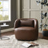 Ashlie Faux Leather Swivel Chair - Brown Modern Swivel Chair | Swivel Accent Chairs | Kinwell Furniture | Swivel Armchairs