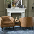 Logan Faux Leather Tufted Club Chair - Coffee Accent Chair | Decorative Accent Chairs | Kinwell Furniture | Modern Accent Chairs