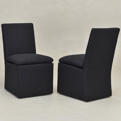 Diane Performance Dining Side Chair with Casters - High Back Dining Chair | Modern Upholstered Dining Chairs | Kinwell Furniture | Armless Chairs for Dining Room