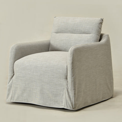 Clara Linen Slipcover Swivel Chair