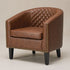 Logan Faux Leather Tufted Club Chair - Brown Accent Chair | Decorative Accent Chairs | Kinwell Furniture | Modern Accent Chairs