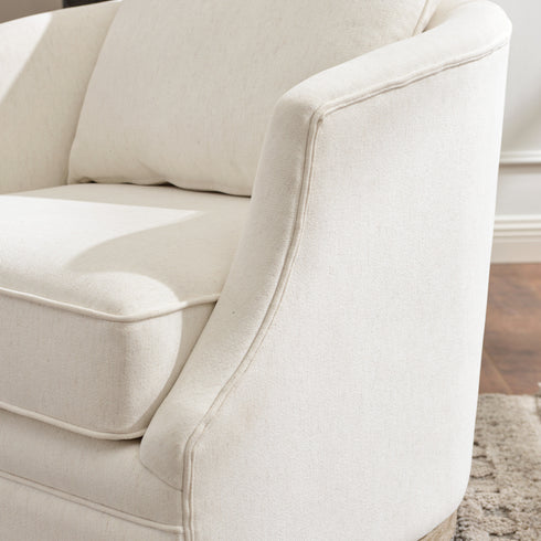 Minerva Swivel Barrel Chair - Beige Modern Swivel Chair | Swivel Accent Chairs | Kinwell Furniture | Swivel Armchairs