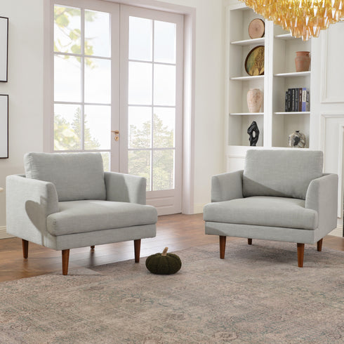 Upholstered Armchair – Gray Square Arm Accent Chair | Performance Fabric Armchair | Kinwell Furniture | Scandinavian, Timeless Design