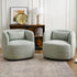 Ashlie Linen Swivel Barrel Chair - Light Green Modern Swivel Chair | Swivel Accent Chairs | Kinwell Furniture | Swivel Armchairs