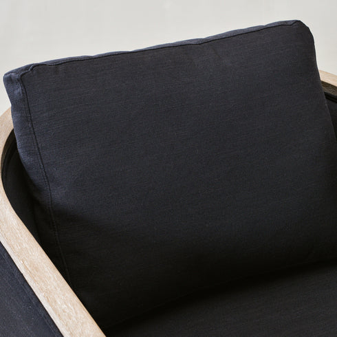 Claude Performance Linen Fabric Swivel Chair - Modern Swivel Chair | Swivel Accent Chairs | Kinwell Furniture | Swivel Armchairs