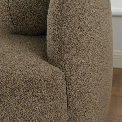 Ashlie Bouclé 3-Seater Sofa - Teddy Brown 3 Seater Sofa | Three Seater Couch | Kinwell Furniture | Modern 3 Seater Sofas