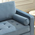 Tiziano Tufted 3-Seater Sofa – Blue Velvet Couch with Accent Pillows | Mid-Century Modern Sofa | Kinwell Furniture