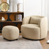 Ashlie Linen Swivel Barrel Chair - Wheat Modern Swivel Chair | Swivel Accent Chairs | Kinwell Furniture | Swivel Armchairs