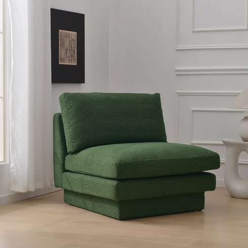 Montyne Bouclé Armless Chair - Green Accent Chair | Decorative Accent Chairs | Kinwell Furniture | Modern Accent Chairs