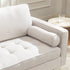 Tiziano Tufted 2-Piece Sectional Sofa – Ivory Linen Reversible Chaise Couch with Accent Pillows | Mid-Century Modern L-Shaped Sofa | Kinwell Furniture