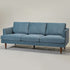 Blue Upholstered Sofa – Albert Sofa Couch | 3-Seater Sofa | Kinwell Furniture | Mid-Century Modern, Timeless Design