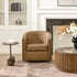 Logan Faux Leather Tufted Swivel Club Chair - Modern Swivel Chair | Swivel Accent Chairs | Kinwell Furniture | Swivel Armchairs