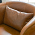 Ashlie Leather Swivel Barrel Chair - Brown Modern Swivel Chair | Swivel Accent Chairs | Kinwell Furniture | Swivel Armchairs
