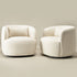 Ashlie Chenille Swivel Barrel Chair - Beige Modern Swivel Chair | Swivel Accent Chairs | Kinwell Furniture | Swivel Armchairs