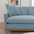 Goose Down Feathers Upholstered Loveseat – Blue Square Arm 2-Seater Sofa | Plush Feather-Filled Loveseat | Kinwell Furniture | Cloud-Soft, Timeless Design