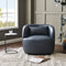 Ashlie Faux Leather Swivel Chair - Navy Blue Swivel Chair | Faux Leather Armchairs | Kinwell Furniture | Modern Swivel Accent Chairs