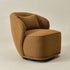 Laura Bouclé Swivel Barrel Chair - Brown Modern Swivel Chair | Swivel Accent Chairs | Kinwell Furniture | Swivel Armchairs