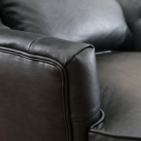 Letitia Faux Leather Wingback Chair - Black Accent Chair | Decorative Faux Leather Chairs | Kinwell Furniture | Modern Wingback Accent Chairs