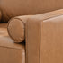 Tiziano Tufted Armchair – Camel Faux Leather Accent Chair with Pillows | Mid-Century Lounge Chair | Kinwell Furniture