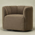 Wilton Bouclé Swivel Barrel Chair - Teddy Brown Petal Back Modern Swivel Chair | Swivel Accent Chairs | Kinwell Furniture | Swivel Armchairs