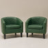 Logan Faux Leather Tufted Club Chair - Green Accent Chair | Decorative Accent Chairs | Kinwell Furniture | Modern Accent Chairs
