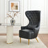 Letitia Faux Leather Wingback Chair - Black Accent Chair | Decorative Faux Leather Chairs | Kinwell Furniture | Modern Wingback Accent Chairs